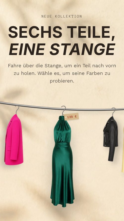Die Stange auf dem Handy, das mittlere Teil mit Preisetikett nach vorn gedreht