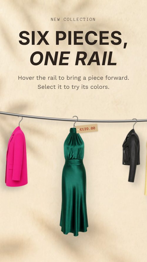 The rack on a phone, the piece in the middle facing forward with its price tag