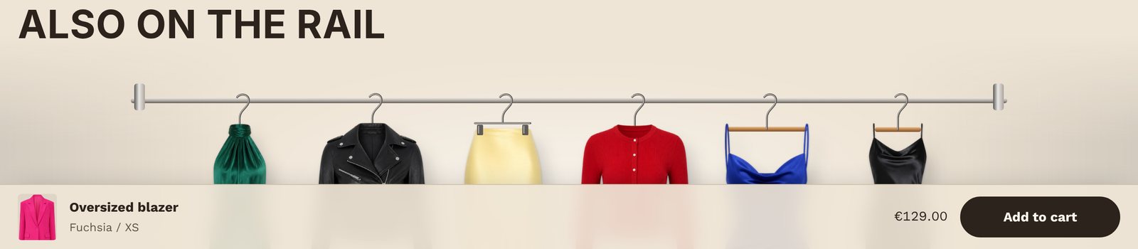 Add to cart bar fixed at the bottom of the screen, with the photo, variant, price and button