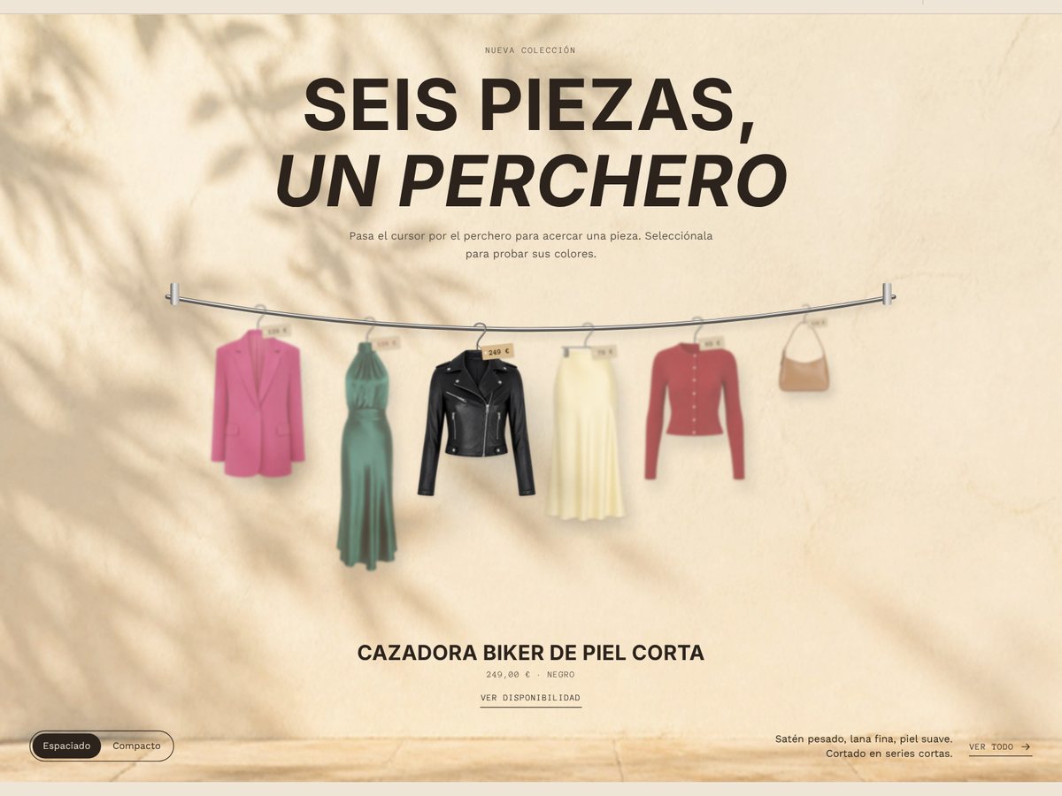 Inicio: el perchero, vista espaciada